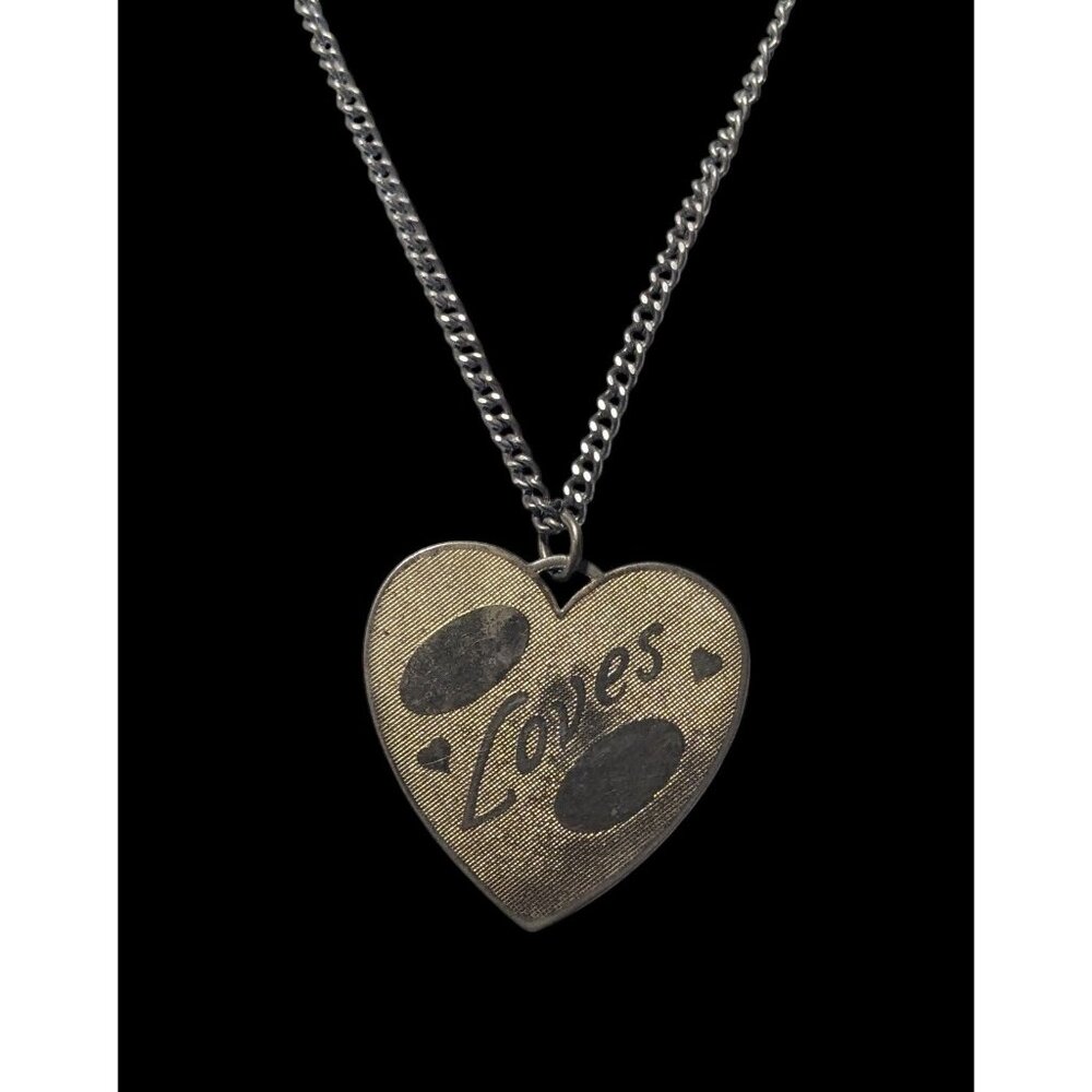 Vintage Engravable Heart Shaped Loves Gold Tone Pendant Necklace - Picture 1 of 12
